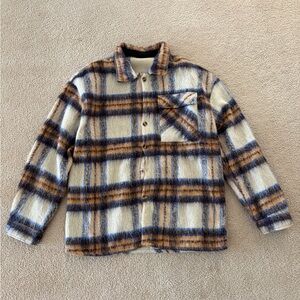 Men’s Blue and Brown Flannel Jacket